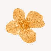Gold flower collage element psd