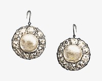 Vintage pearl earrings, jewelry illustration. Remixed by rawpixel.