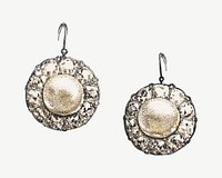 Vintage pearl earrings, jewelry illustration psd. Remixed by rawpixel.