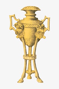 Vintage gold goblet, decoration illustration. Remixed by rawpixel.