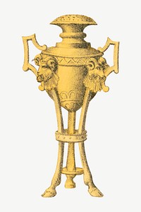 Vintage gold goblet, decoration illustration psd. Remixed by rawpixel.