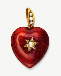 Heart locket, vintage jewelry psd. Remixed by rawpixel.