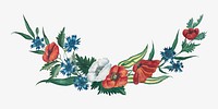 Segment of a Floral Wreath, vintage flower illustration. Remixed by rawpixel.