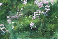 Lilac bush background, watercolor painting. Remixed from Eero Järnefelt artwork, by rawpixel.