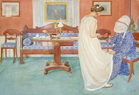 The bridesmaid, 1908 by Carl Larsson. Digitally enhanced by rawpixel.