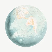 The globe watercolor illustration element psd. Remixed from vintage artwork by rawpixel.