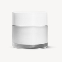 White cosmetic jar with design space
