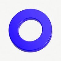 3D blue geometric ring shape psd