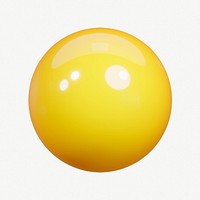 Yellow sphere 3D shape psd