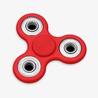 Red fidget spinner, isolated object on white