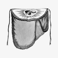 Silk bag with observing eye, vintage object illustration. Remixed by rawpixel.