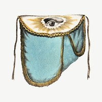 Silk bag with observing eye, vintage object illustration psd. Remixed by rawpixel.