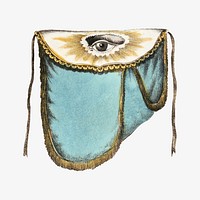 Silk bag with observing eye, vintage object illustration. Remixed by rawpixel.