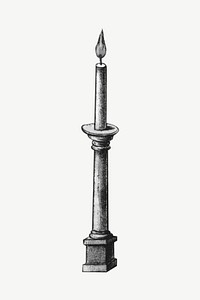 Vintage candle stick, antique illustration psd. Remixed by rawpixel.