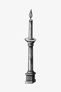 Vintage candle stick, antique illustration. Remixed by rawpixel.