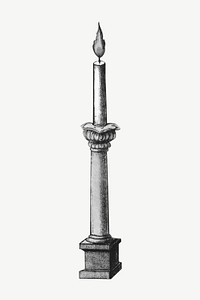 Vintage candle stick, antique illustration psd. Remixed by rawpixel.