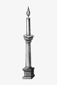 Vintage candle stick, antique illustration. Remixed by rawpixel.