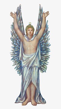 Male angel, vintage religious illustration. Remixed by rawpixel.