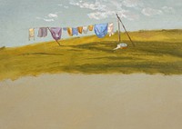 Laundry Hung Out to Dry (1865–75) by Frederic Edwin Church. Original public domain image from The Smithsonian Institution. Digitally enhanced by rawpixel.