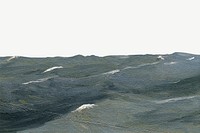 Vintage ocean wave border illustration psd. Remixed by rawpixel. 