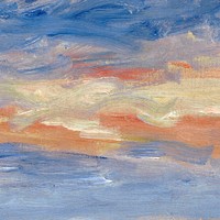 Pierre-Auguste Renoir's Sunset background, famous vintage painting. Remixed by rawpixel.