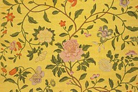 Vintage flower patterned background, yellow design. Remixed by rawpixel.