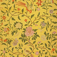 Vintage flower patterned background, yellow design. Remixed by rawpixel.