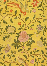 Vintage flower patterned background, yellow design. Remixed by rawpixel.