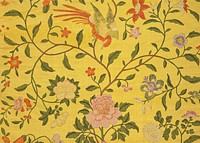 Vintage flower patterned background, yellow design. Remixed by rawpixel.