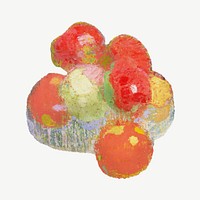 Vintage red Apples, still life psd by Helene Schjerfbeck. Remixed by rawpixel.