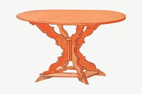 Orange wooden table, furniture illustration psd. Remixed by rawpixel.