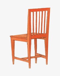 Orange wooden chair, furniture illustration. Remixed by rawpixel.