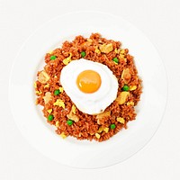 Fried rice image, food photo on white