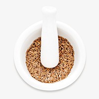 Brown rice nutritious carbohydrate isolated object