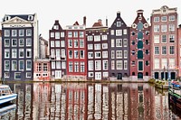 Amsterdam houses, Netherlands travel border background