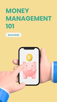 Money management Instagram story template, business psd