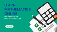 Mathematics Powerpoint presentation template, editable 3D design psd