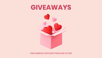 Giveaway blog banner template, social media engagement psd