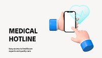 Medical hotline Powerpoint presentation template psd