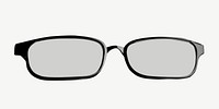 Black eyeglasses isolated graphic psd