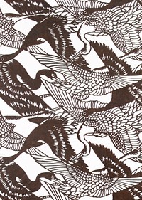 Japanese crane pattern background. Remixed by rawpixel.