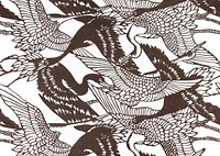 Japanese crane pattern background. Remixed by rawpixel.