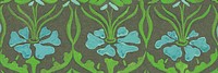 Vintage floral pattern, green background for Twitter header. Remixed by rawpixel.