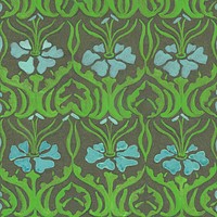 Vintage floral pattern, green background. Remixed by rawpixel.