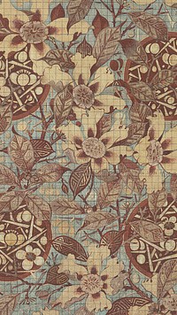 Vintage flower pattern iPhone wallpaper. Remixed by rawpixel.