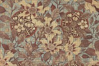 Vintage flower pattern, brown background. Remixed by rawpixel.