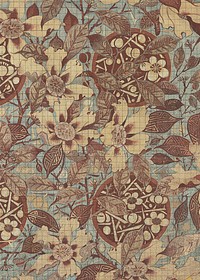 Vintage flower pattern, brown background. Remixed by rawpixel.