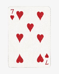 7 heart poker card isolated design. Remixed by rawpixel.