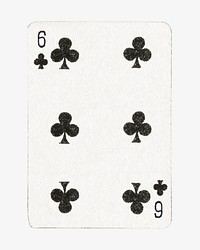 6  clover poker card isolated design. Remixed by rawpixel.