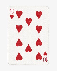 10  heart poker card isolated design. Remixed by rawpixel.